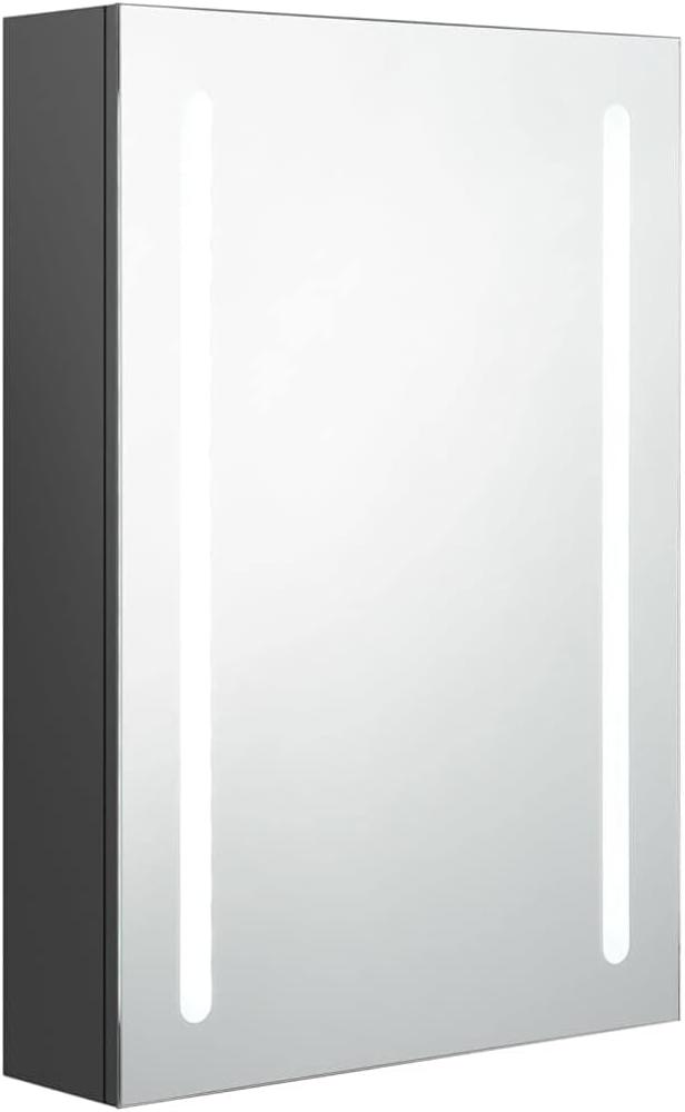 vidaXL LED-Bad-Spiegelschrank Grau 50x13x70 cm Bild 1