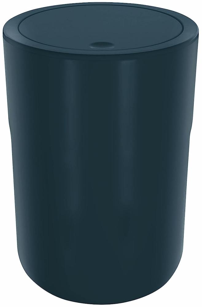 Spirella Design Kosmetikeimer "Cocco" mit Extra Ring für Müllbeutel Treteimer Schwingdeckeleimer Abfallbehälter mit Schwingdeckel 5 Liter (ØxH): 19 x 26 cm Dunkelgrau Bild 1