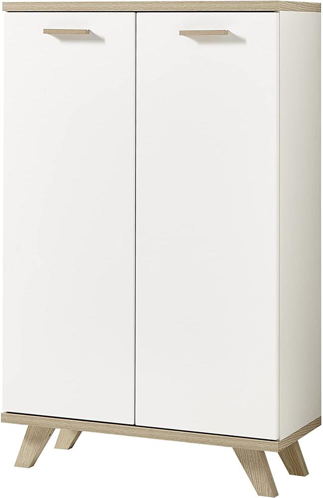 Aktenschrank OSLO Büroschrank in weiß matt Sanremo Eiche von Germania, ca. 122 x 37 x 75 cm Bild 1
