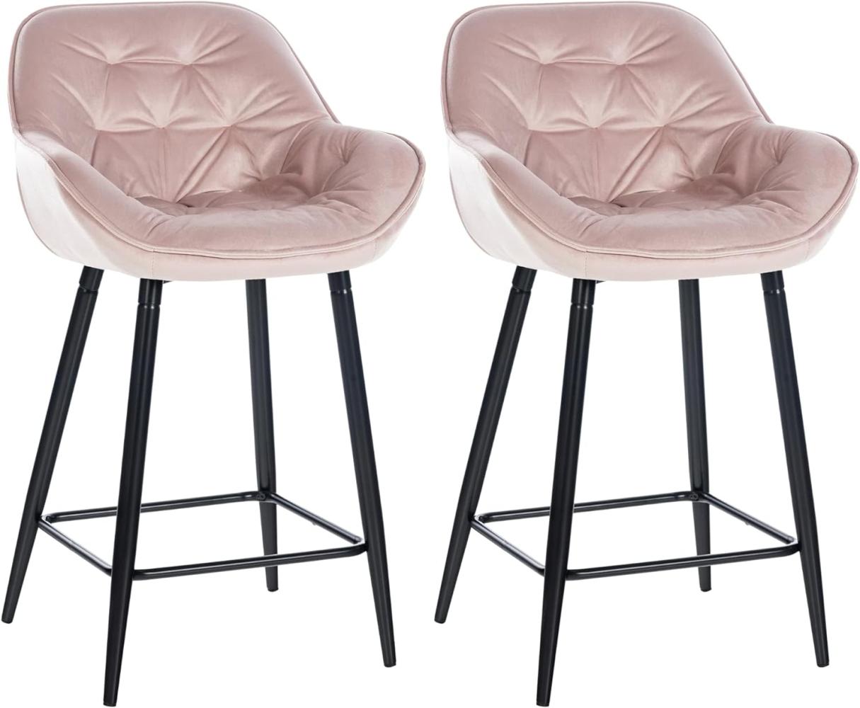 2er Set Barhocker Gibson Samt (Farbe: pink) Bild 1