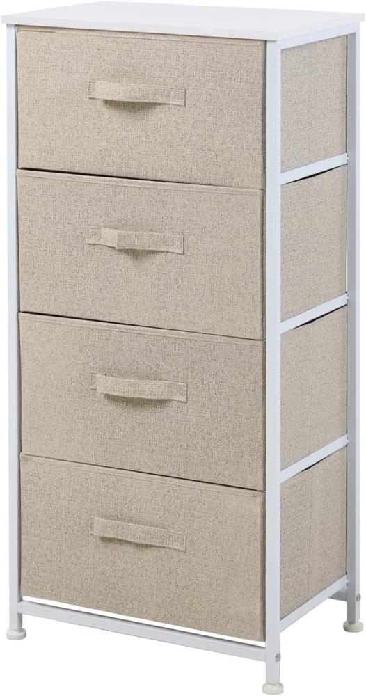 SVITA Schubladenschrank Ordnungssystem Regal Metall mit Stoff-Boxen Metall-Regal Creme Weiß Bild 1