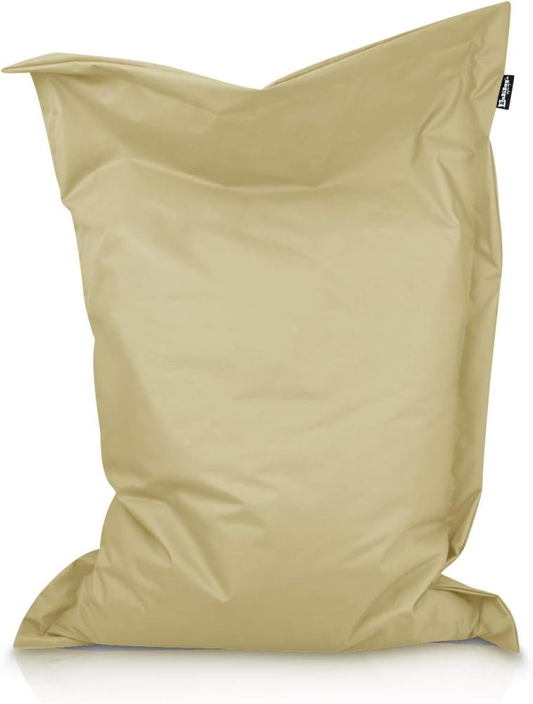 BuBiBag XXL Sitzsack, Outdoor Sitzsäcke für Kinder und Erwachsene, Bodenkissen Beanbag Fatboy wetterfest (Beige 160x145cm) Bild 1