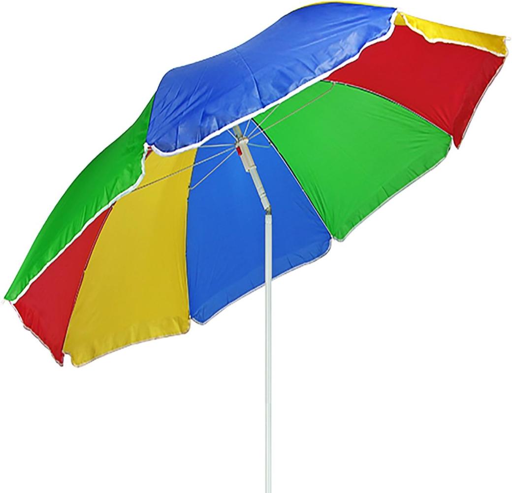 Sonnenschirm Schirm Strandschirm Regenbogenfarben inklusive Tasche Ø225xH190cm Bild 1