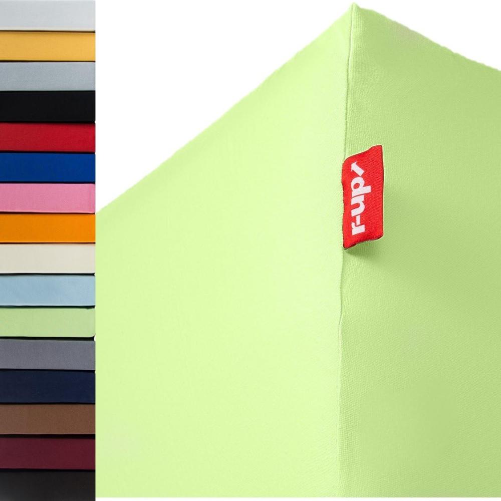 r-up Passt Spannbettlaken 90x200-100x200 bis 35cm Höhe viele Farben 100% Baumwolle 130g/m² Oeko-Tex stressfrei auch für hohe Matratzen (grün) Bild 1