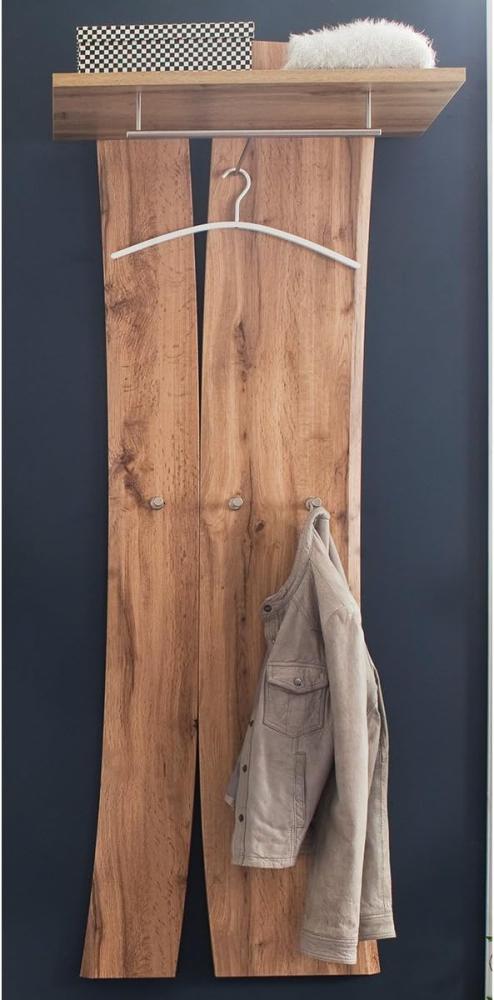 Garderobenpaneel >Clayborn< in Wotan-Eiche aus Metall - 69x180x30cm (BxHxT) Bild 1