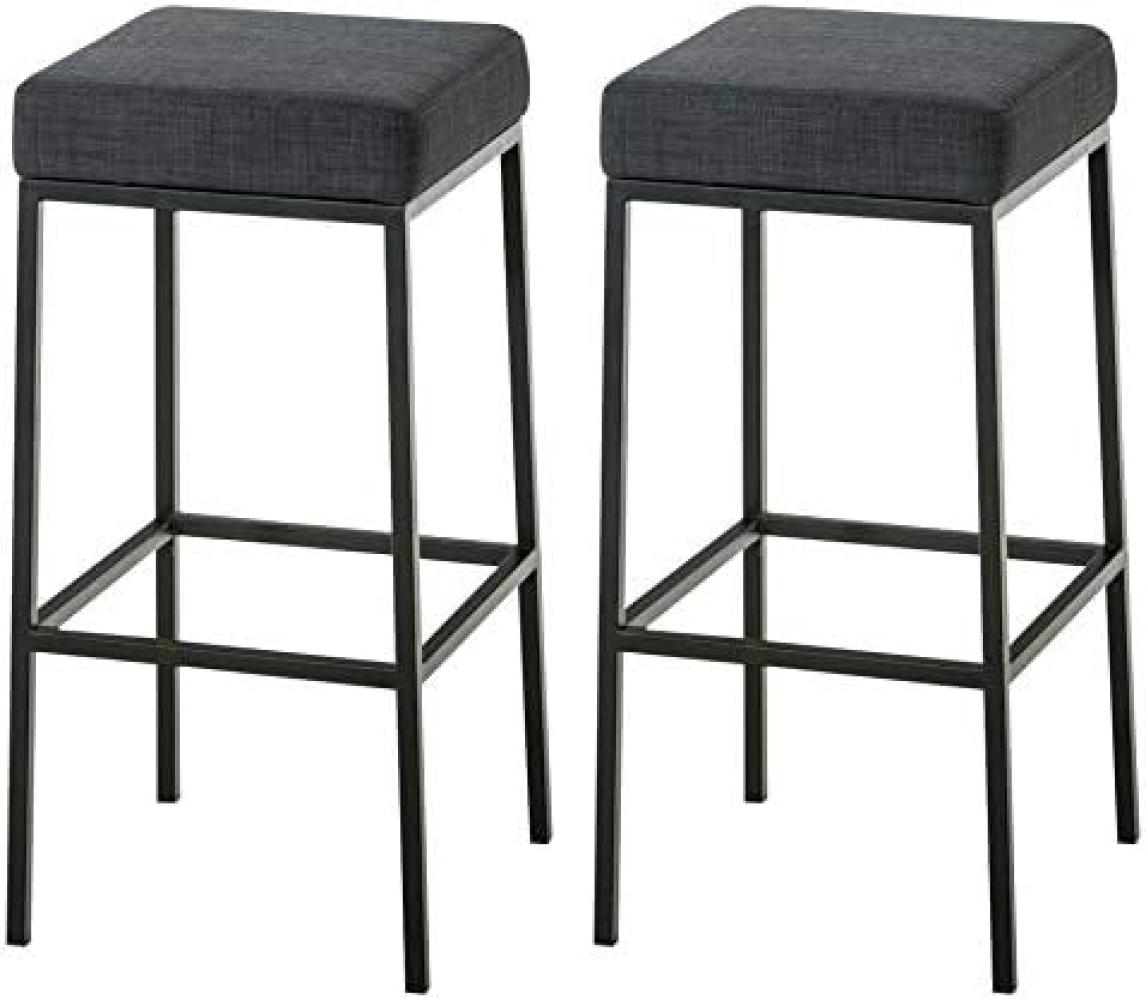 2er Set Barhocker Montreal 85 Stoff schwarz (Farbe: dunkelgrau) Bild 1