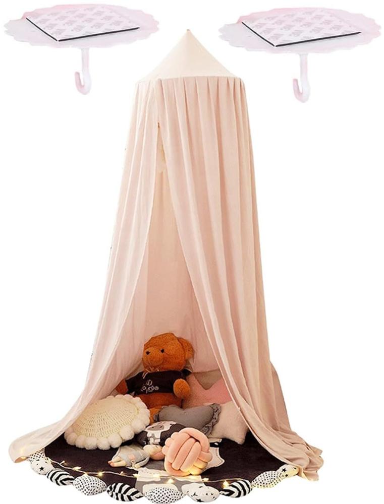 Baby Baldachin Betthimmel Kinder Babys Bett Baumwolle Hängende Moskiton für Schlafzimmer Ankleidezimmer Spiel Lesen Zeit Höhe 250 cm (Rosa) Bild 1