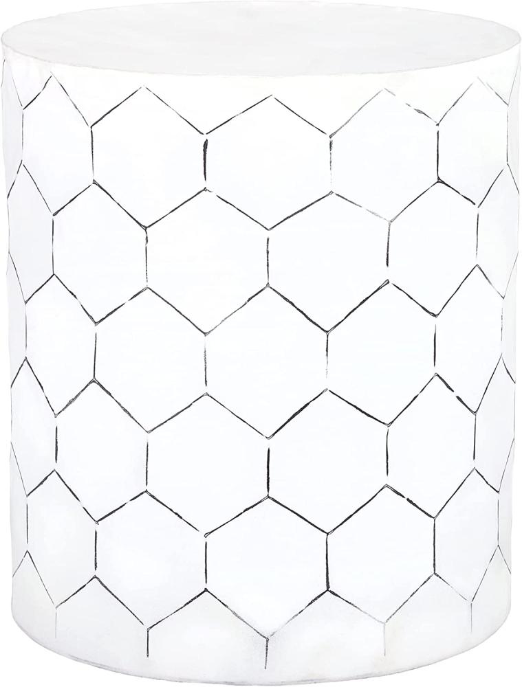 Beistelltisch Ø 38x45 cm Weiß aus Metall WOMO-Design Bild 1