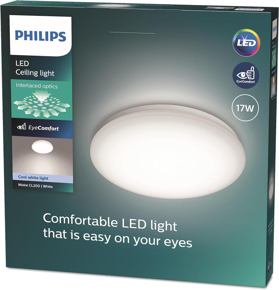 Deckenlampe Philips Moire Weiß 17 W Metall/Kunststoff (32 x 6,8 cm) (4000 K) Bild 1