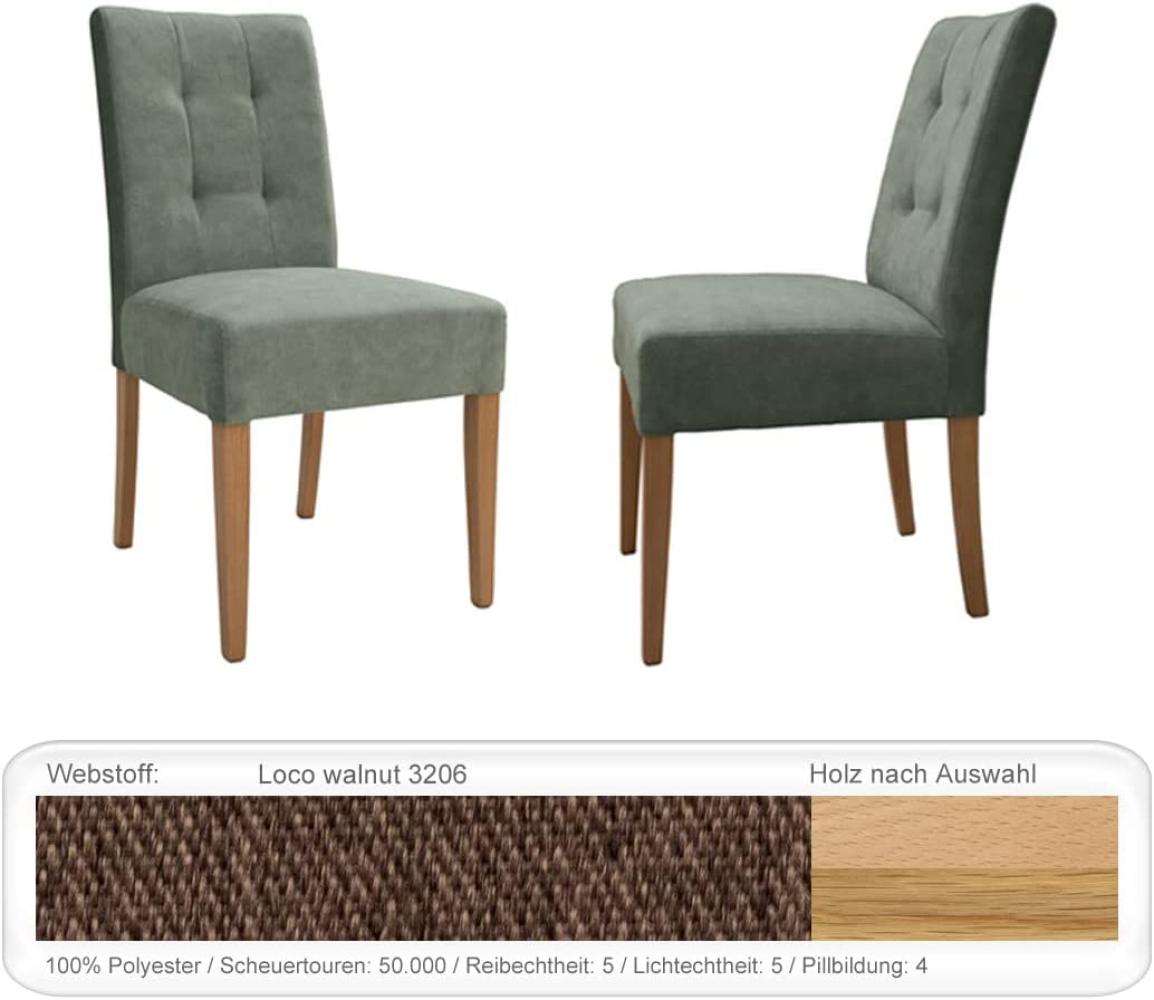 6x Stuhl Agnes 1 ohne Griff Varianten Polsterstuhl Massivholzstuhl Eiche natur lackiert, Loco walnut Bild 1