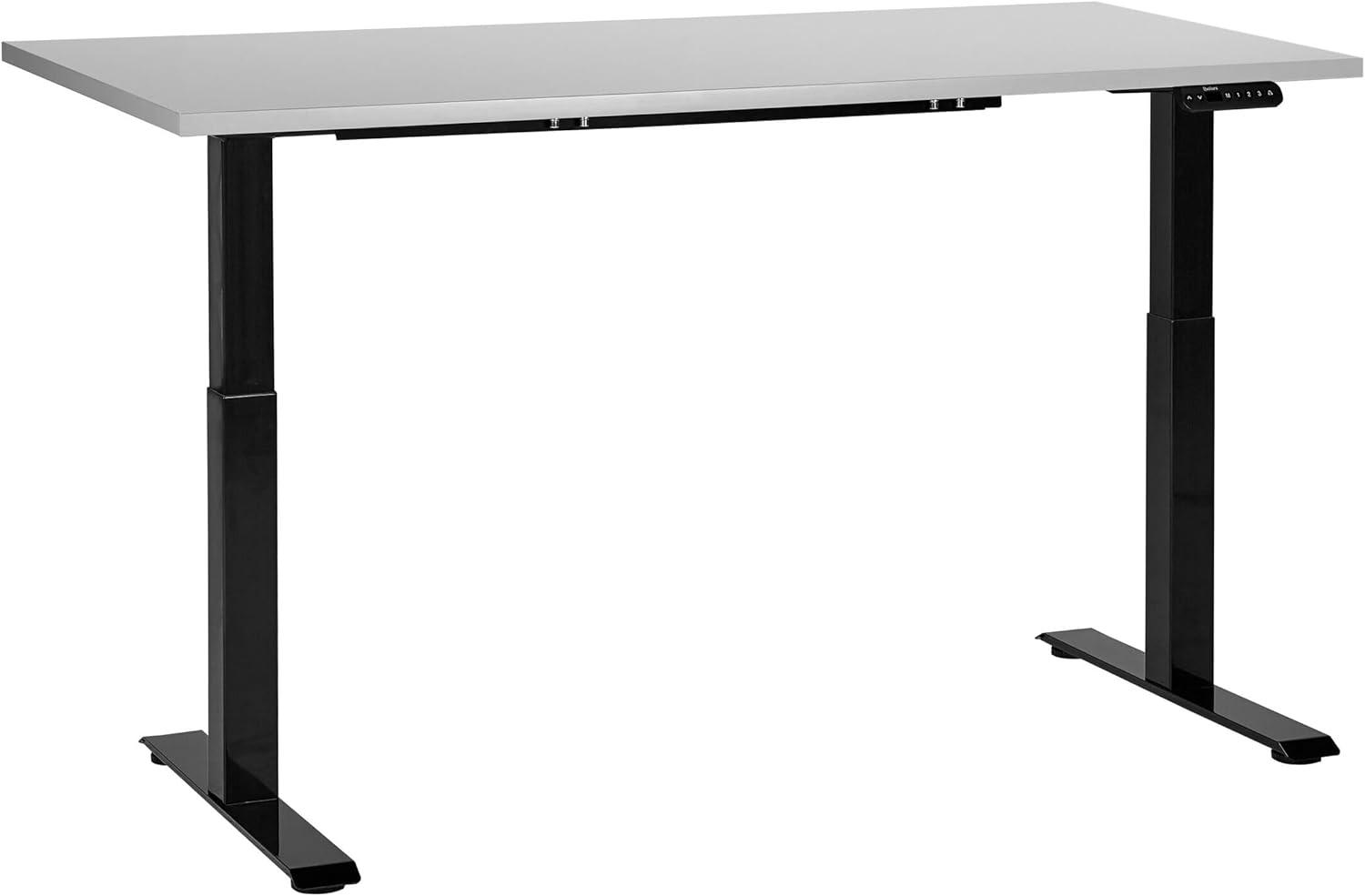 Schreibtisch grau schwarz 160 x 72 cm elektrisch höhenverstellbar DESTINES Bild 1