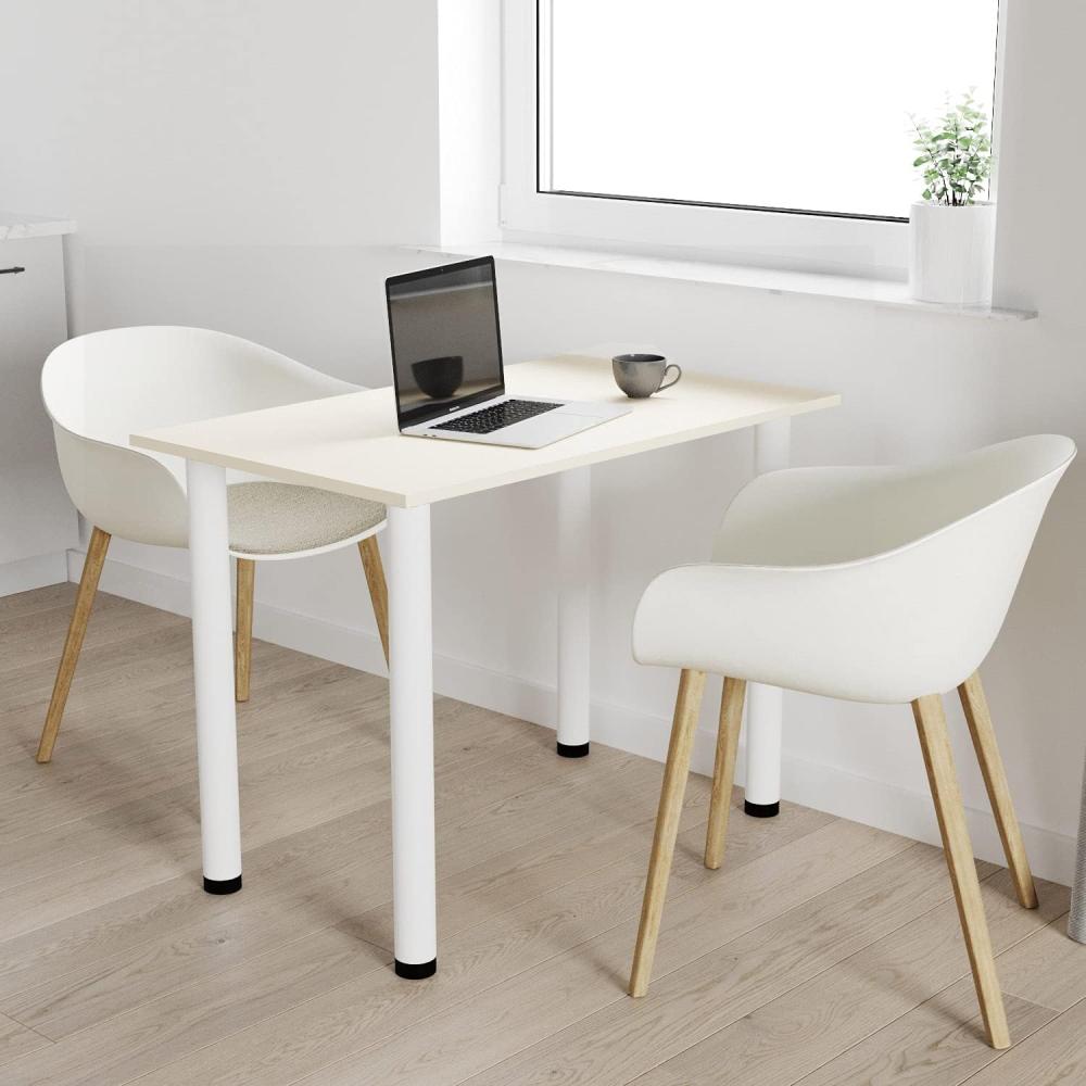 60x50 | Esszimmertisch - Esstisch - Tisch mit weißen Beinen - Küchentisch - Bürotisch | VANILLE Bild 1