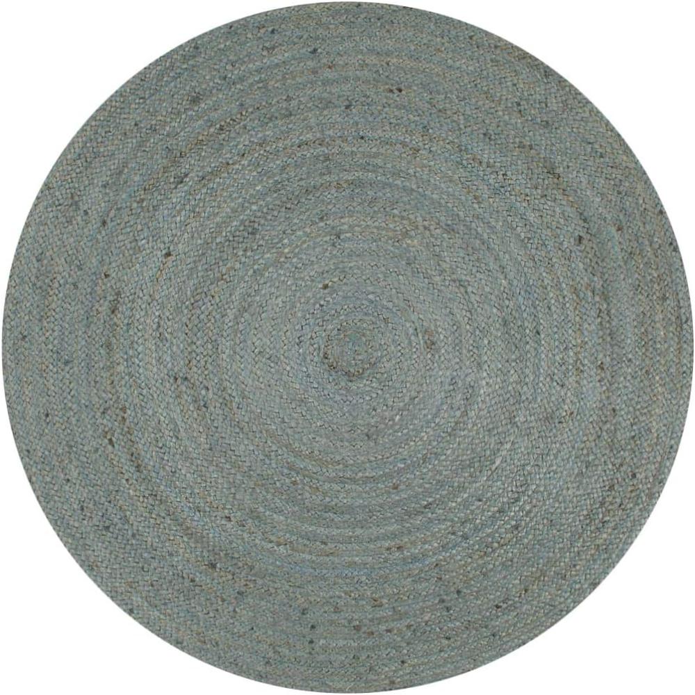 vidaXL Teppich Handgefertigt Jute Rund 90 cm Olivgrün Bild 1