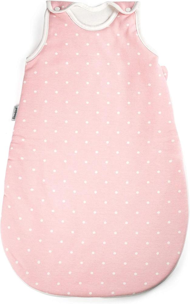 Ehrenkind® Baby Sommerschlafsack Rund | Bio-Baumwolle | Sommer Schlafsack Baby Gr. 62/68 Farbe Rosa mit weißen Punkten Bild 1