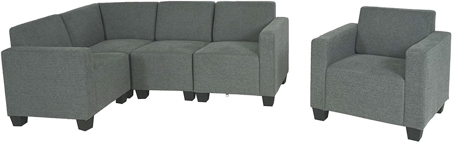 Modular Sofa-System Couch-Garnitur Lyon 4-1, Stoff/Textil ~ grau Bild 1