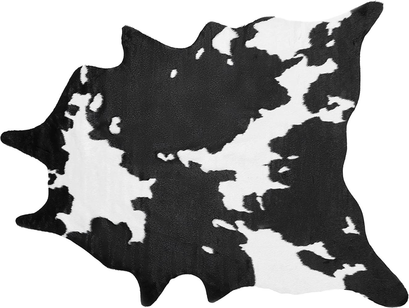 Kunstfell-Teppich Kuh schwarz weiß 150 x 200 cm BOGONG Bild 1