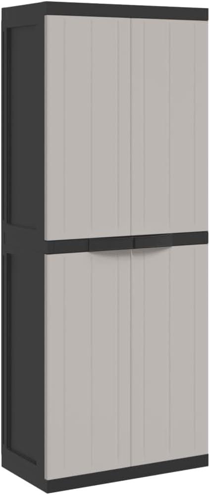 Gartenschrank Grau und Schwarz 65x37x165 cm PP 364200 Bild 1