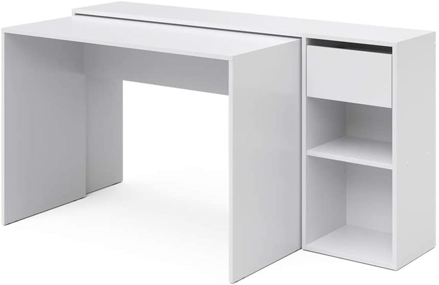Vicco 'Ben' Schreibtisch, Weiß, ausziehbar Bild 1