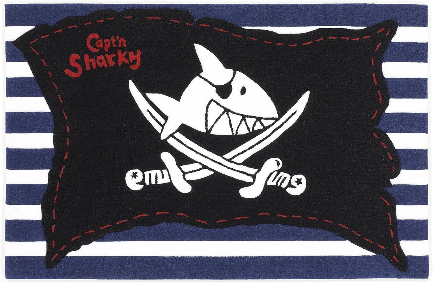 Kinderteppich- Der Pirat "Capt'n Sharky" und seine Freunde 190 x 130 cm Bild 1