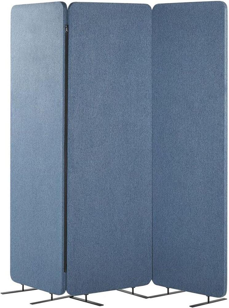 Akustik Raumteiler 3-teilig blau 184 x 184 cm STANDI Bild 1