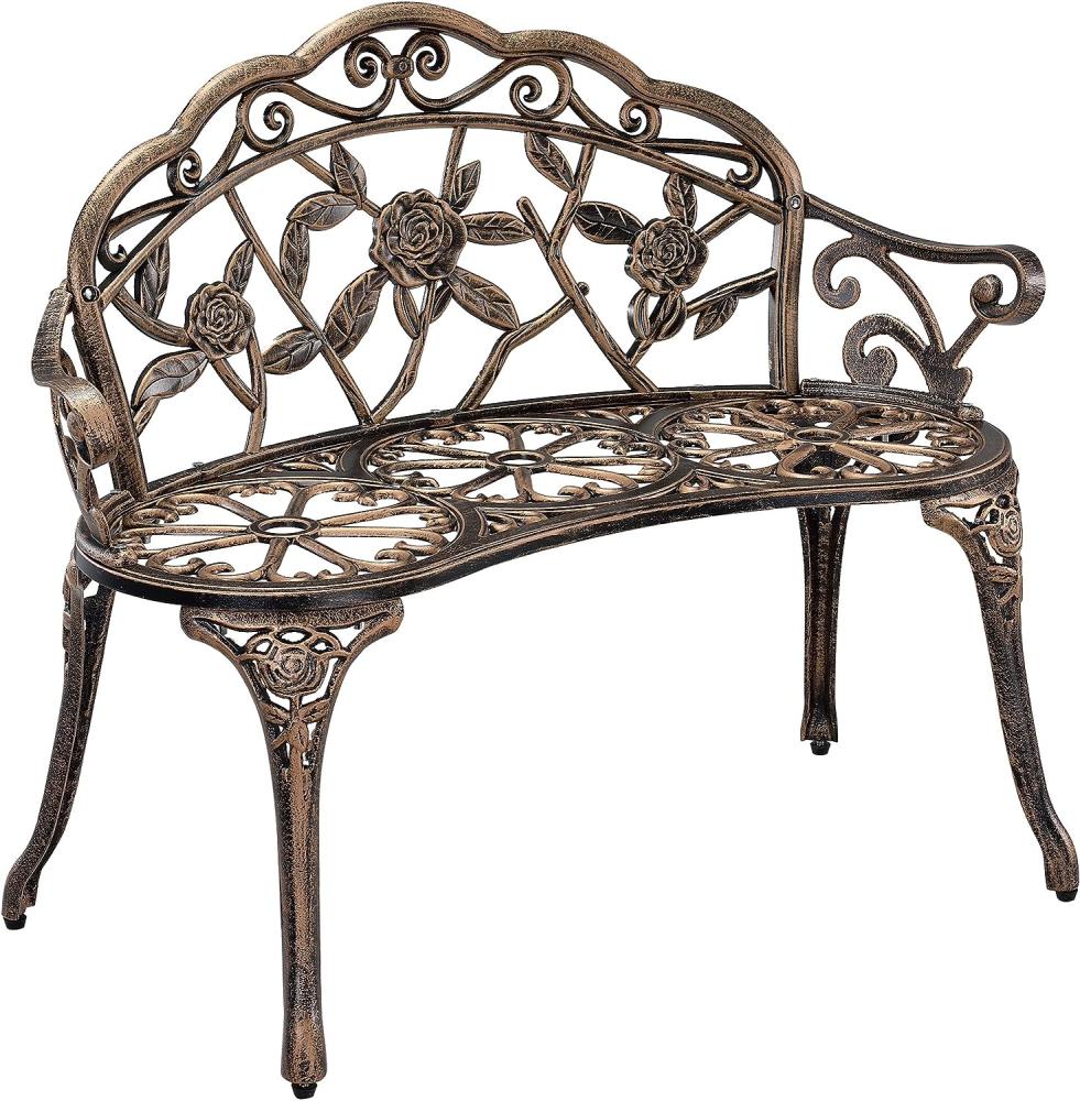 CASA. PRO Gartenbank Salo 100x54x80 cm 2-Sitzer Antik Design Bronze Bild 1