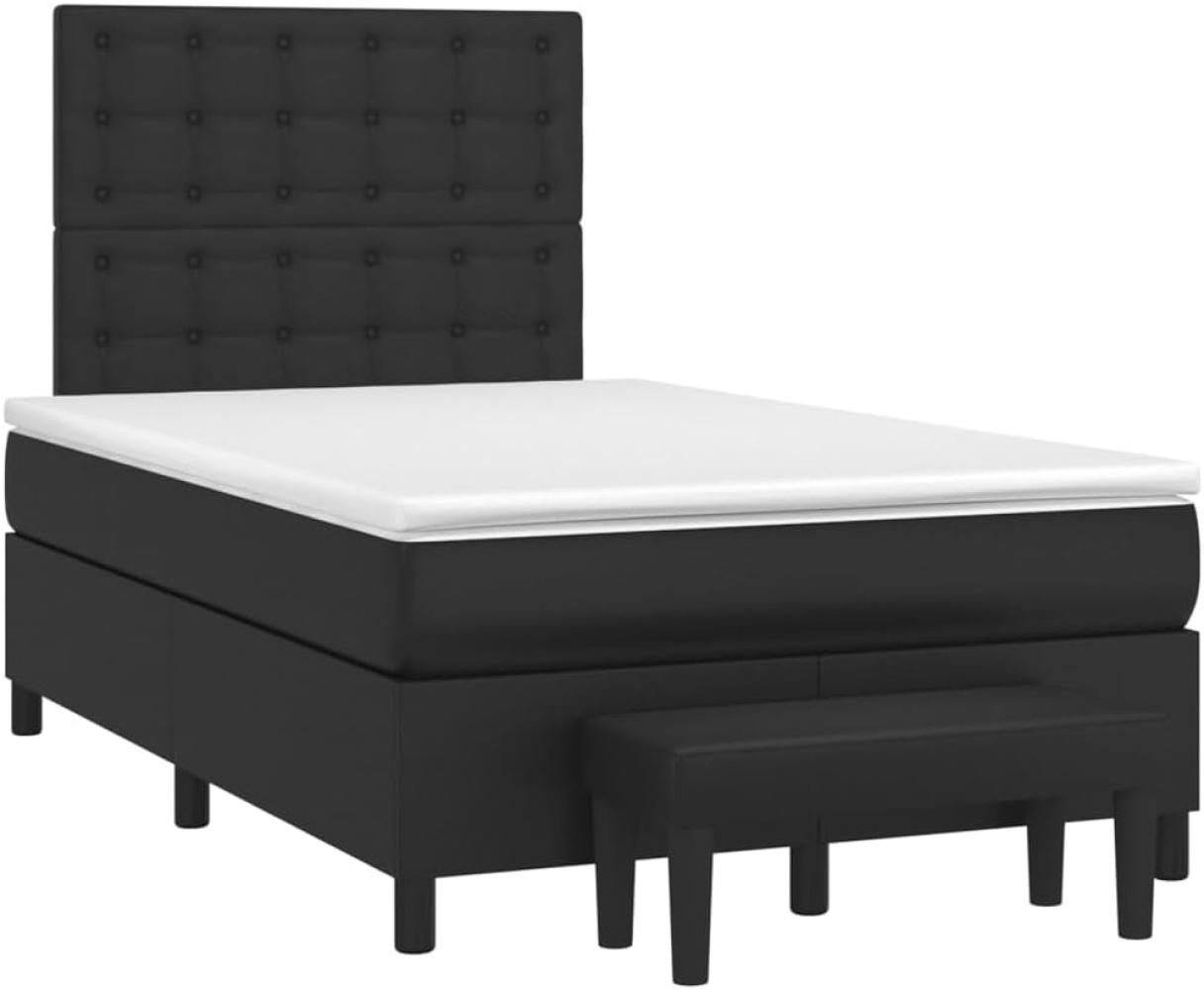 Boxspringbett mit Matratze Schwarz 120x200 cm Kunstleder 3137653 Bild 1