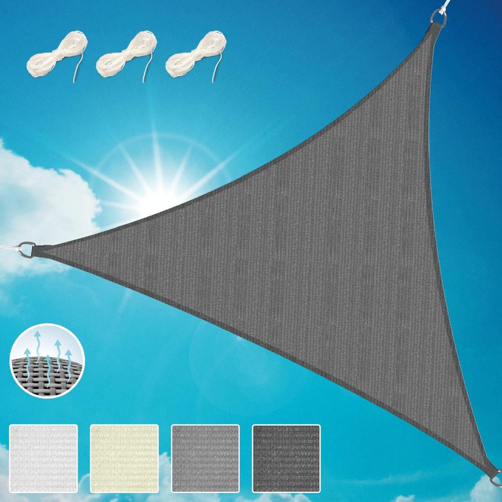 Sol Royal SolVision HS9 - Sonnensegel dreieckig 3,6x3,6x3,6 m HDPE Atmungsaktiv & UV Schutz Sonnenschutz für Terrasse, Balkon, Pool und Garten – Sonnensegel 360x360x360 cm Schattennetz Anthrazit Bild 1