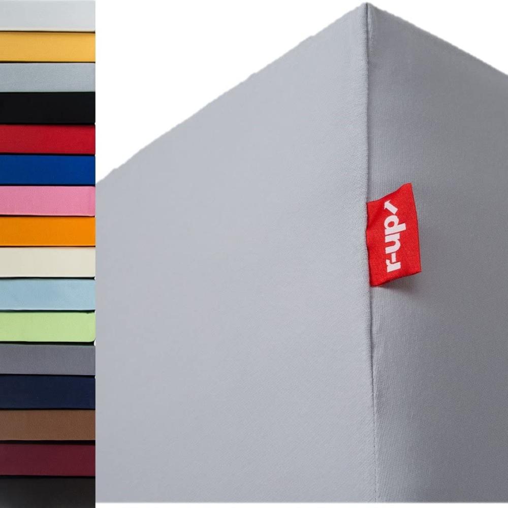 r-up Passt Spannbettlaken 140x200-160x200 bis 35cm Höhe viele Farben 100% Baumwolle 130g/m² Oeko-Tex stressfrei auch für hohe Matratzen (Silbergrau) Bild 1