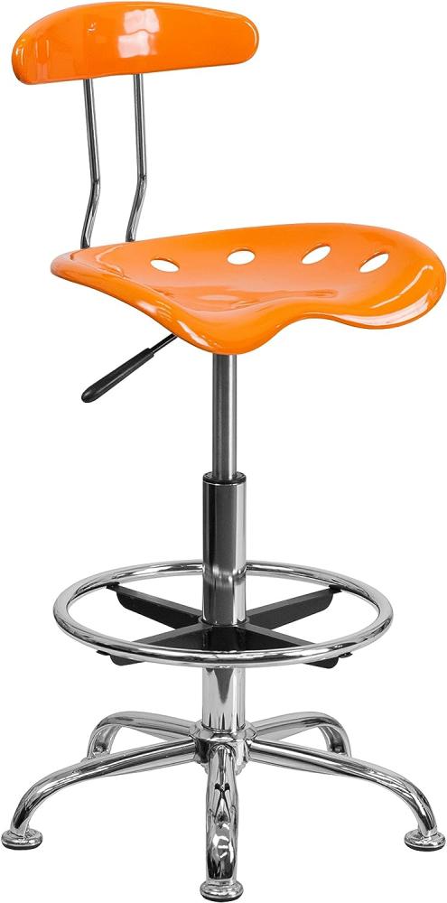 Flash Furniture Zeichenhocker, Plastik, Orange, 50. 8 x 43. 82 x 104. 14 cm Bild 1