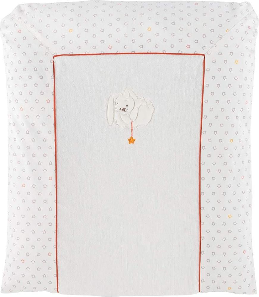 Nattou Wickelauflage Kaninchen Mia, Mia und Basile, 65 x 60 cm, Weiß mit Sternchen/Orange Bild 1