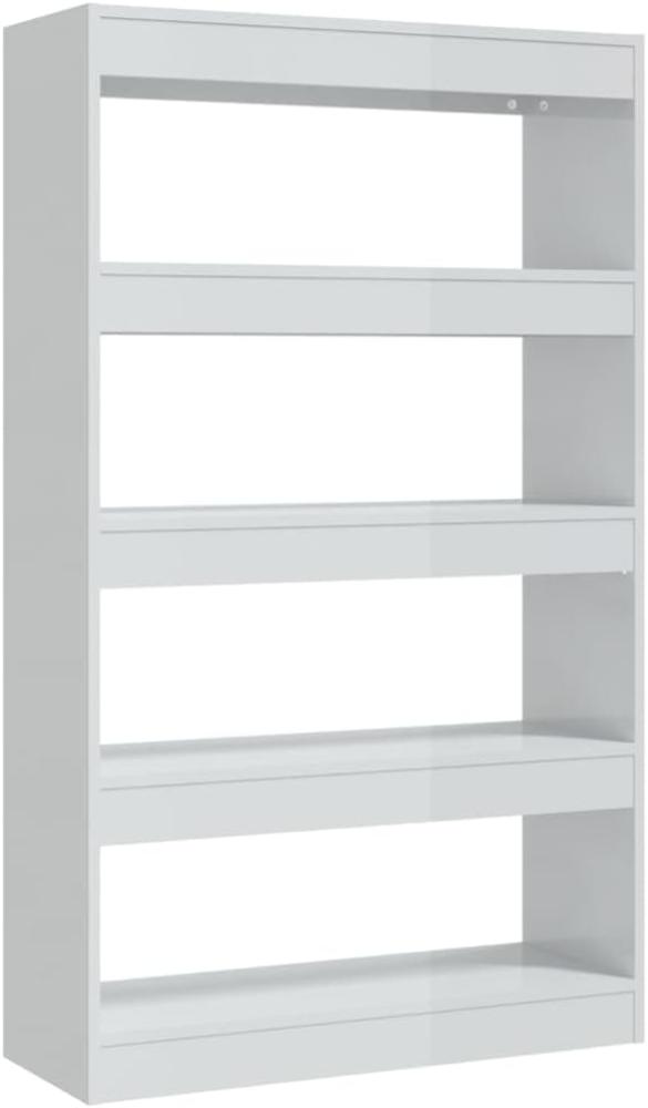 Bücherregal/Raumteiler Hochglanz-Weiß 80x30x135cm Holzwerkstoff Bild 1