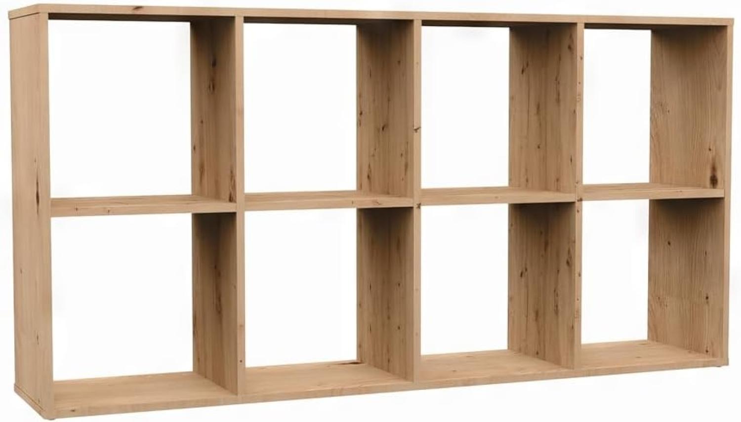 Oggi Regal Mal 2X4 Eiche Artisan Haushaltsregal Aufbewahrung Keywörter: Wandmontage, Robust, Modern, 8 FÄCher, Platzsparend. Bild 1