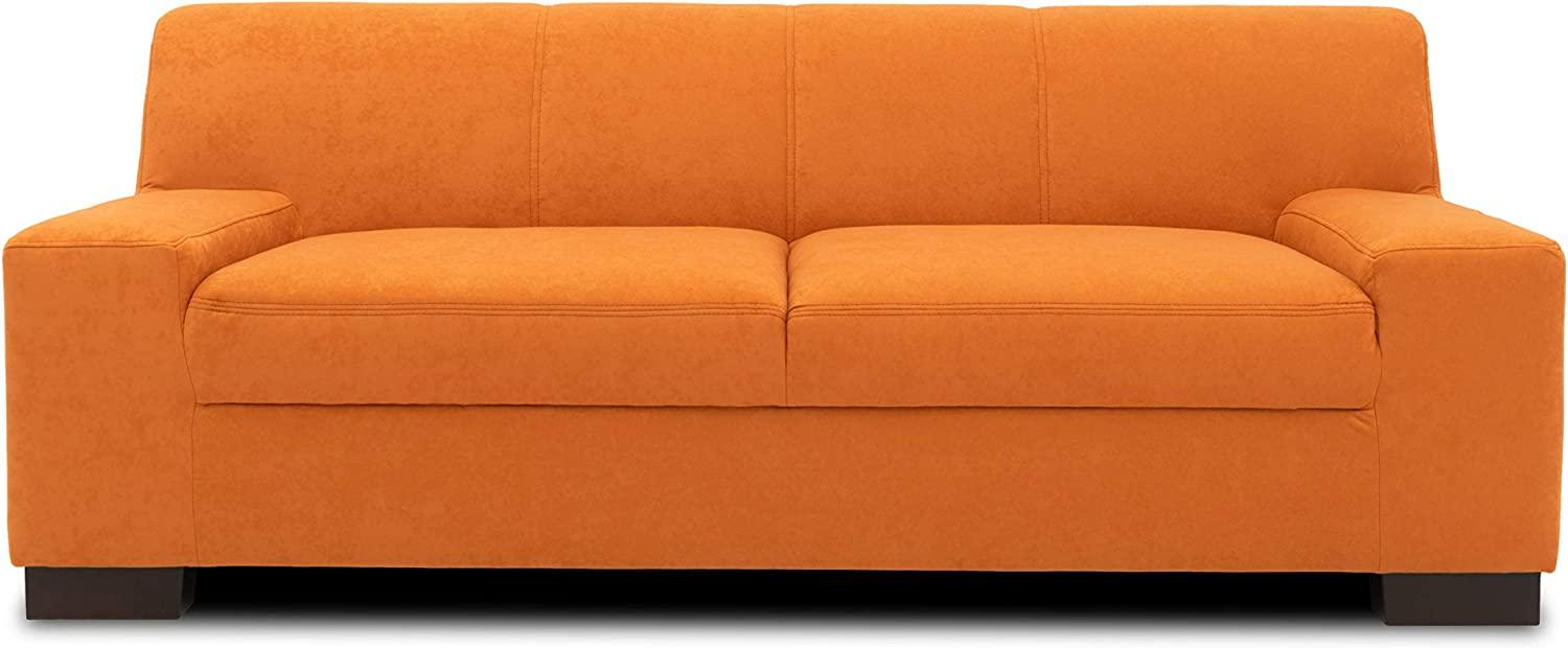 DOMO Collection Norma Sofa , 2-Sitzer Couch , 2er Garnitur, 194x85x74 cm , Stoff orange gelb Bild 1