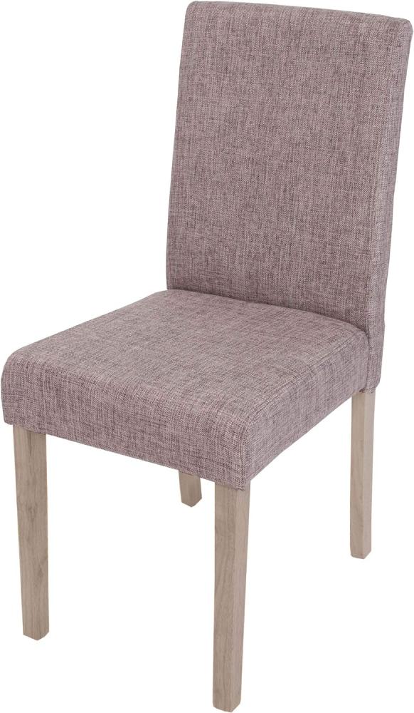 Esszimmerstuhl Littau, Küchenstuhl Stuhl, Stoff/Textil ~ grau, braune Beine Bild 1