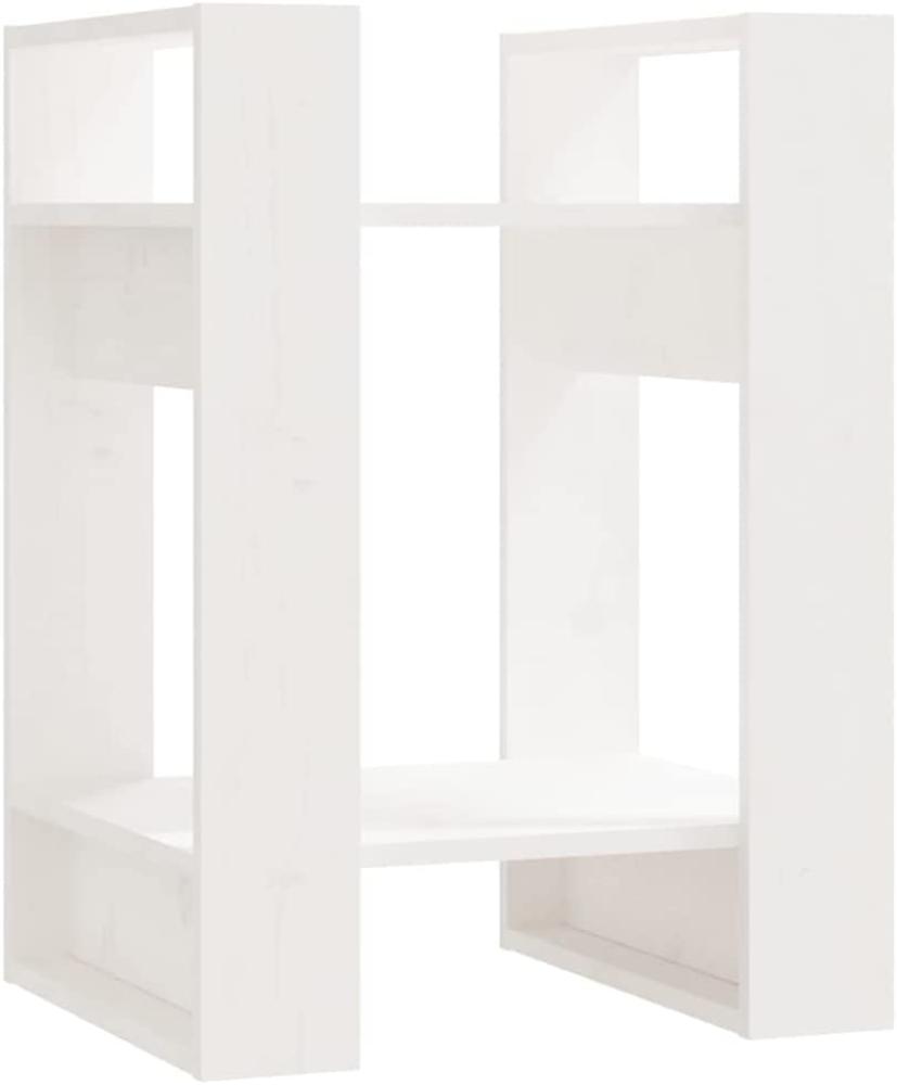 Bücherregal/Raumteiler Weiß 41x35x57 cm Massivholz Kiefer Bild 1