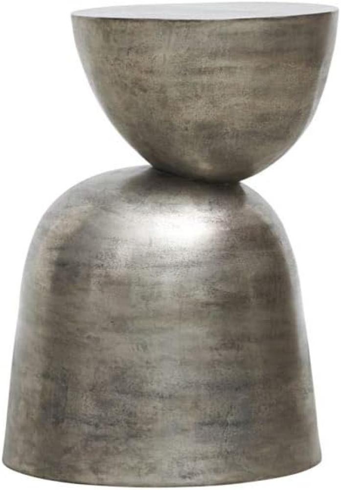 Asymmetrischer Beistelltisch 'Heena' in Silber aus Aluminium Höhe 55 cm Bild 1