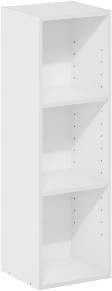 Furinno Fulda 3-stufiges, platzsparendes Aufbewahrungsregal, Bücherregal, 25 cm Breite, Weiß Bild 1