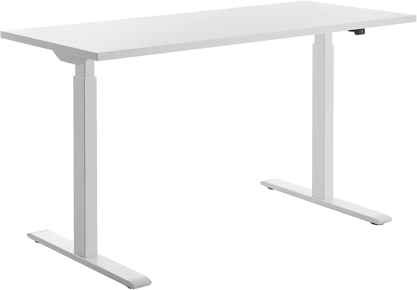 Topstar E-Table Höhenverstellbarer Schreibtisch, Holz, Weiss/Weiss, 140x60 Bild 1