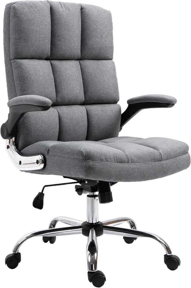Bürostuhl HWC-J21, Chefsessel Drehstuhl Schreibtischstuhl, höhenverstellbar ~ Stoff/Textil grau Bild 1