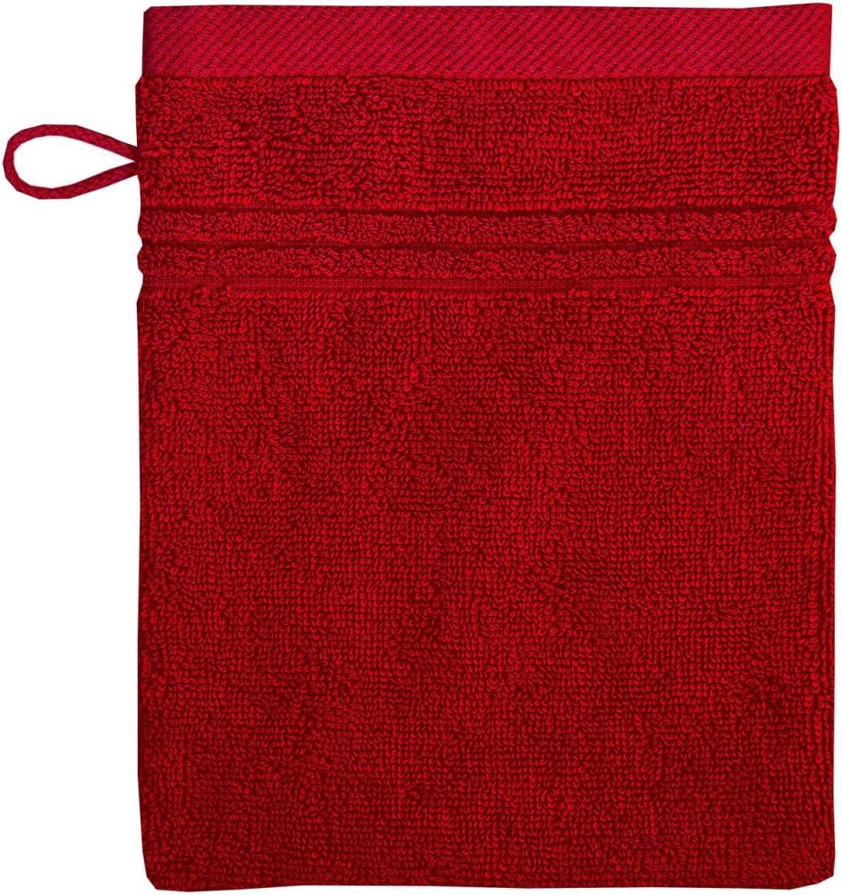 Bio Baumwolle Handtücher - alle Größen & Trendfarben Waschhandschuh, 16x21 cm, amarena Bild 1