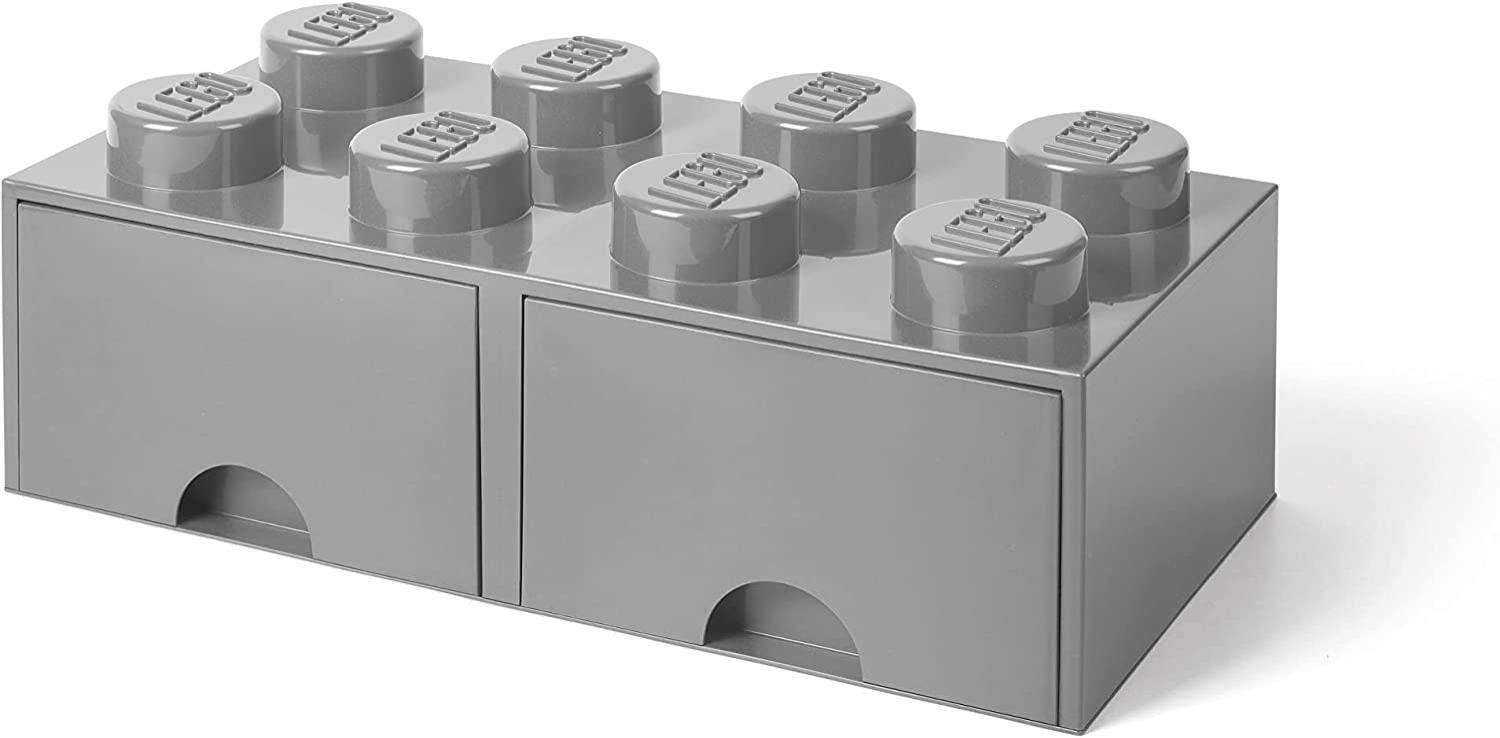 Lego 'Storage Brick 8' Aufbewahrungsbox grau mit 2 Schubladen Bild 1
