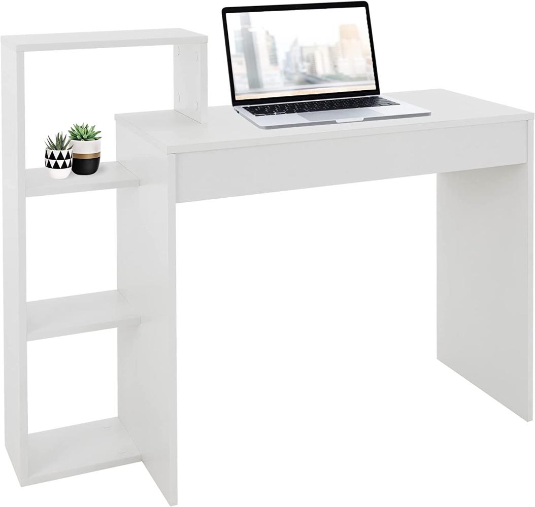 Schreibtisch mit Regal 110x72x40 cm Weiß aus Holz ML-Design Bild 1