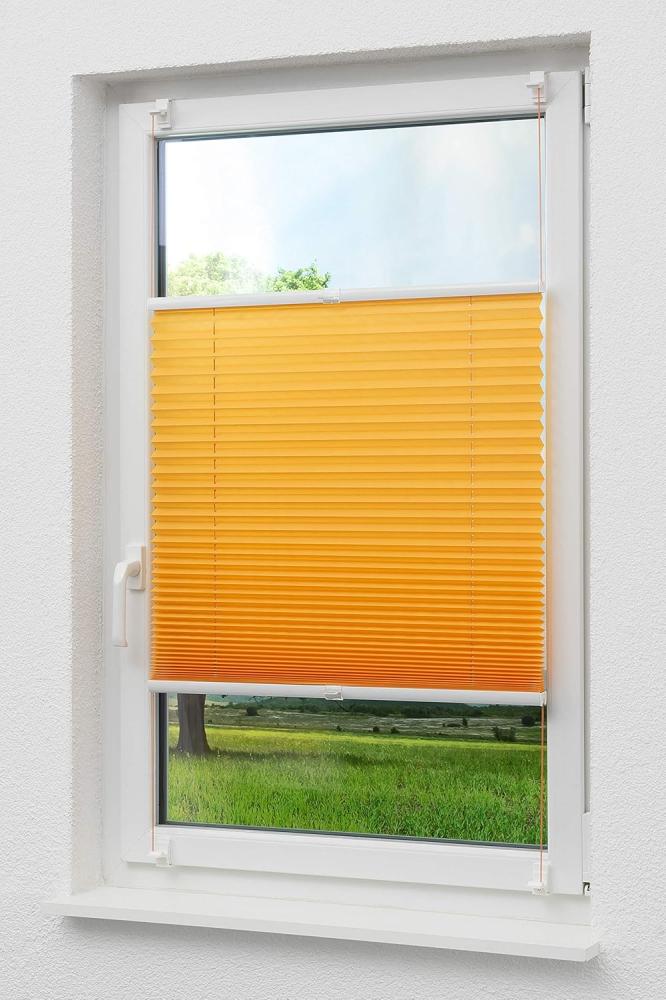 Plissee Klemmen Orange, LYSEL®, blickdicht, HxB 130x60cm Bild 1