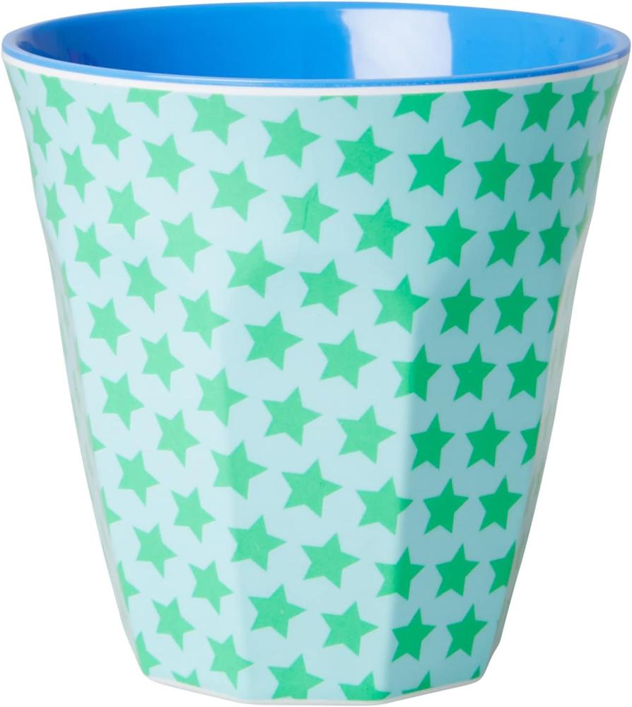 Rice Melamin Becher Green and Turquoise Star Two Tone Medium Bild 1