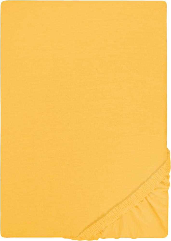 Castell Jersey-Stretch Spannbettlaken 180x200 cm - 200x200 cm Gelb Bild 1