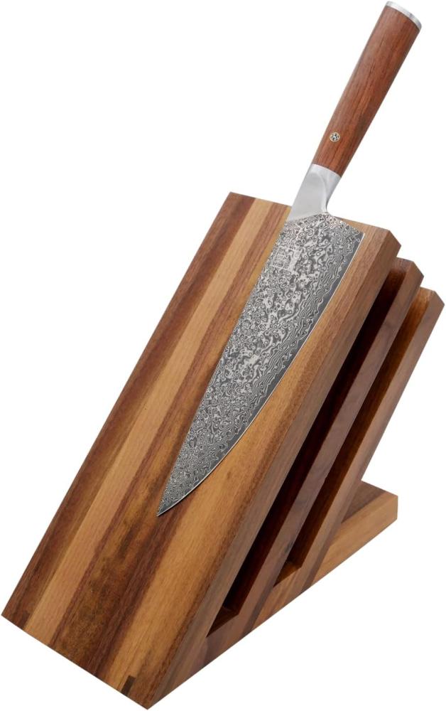 Magnetischer Messerblock Fächer aus Walnussholz - 23,5x12,5x21,5cm - für bis 6 Messer Bild 1