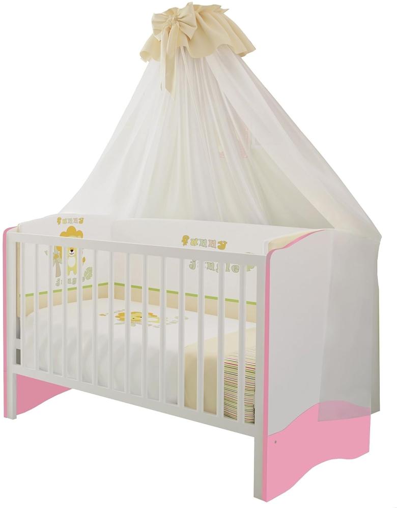 Polini Kids Kombi-Kinderbett 'Simple' weiß / rosa Bild 1