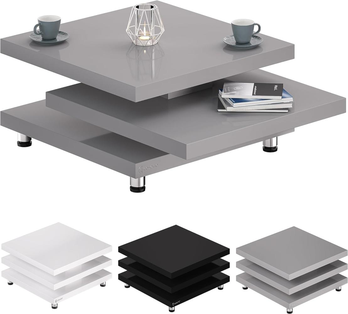CASARIA® Couchtisch New York 72x72cm Grau Wohnzimmertisch Couch Tisch Bild 1