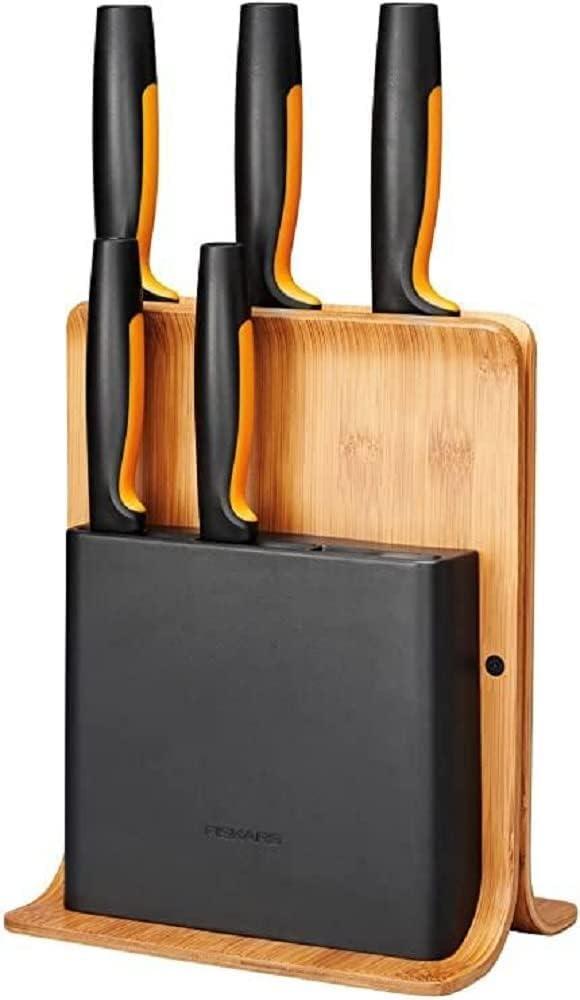 Fiskars Functional Form Bamboo knife block 5 knives Bild 1