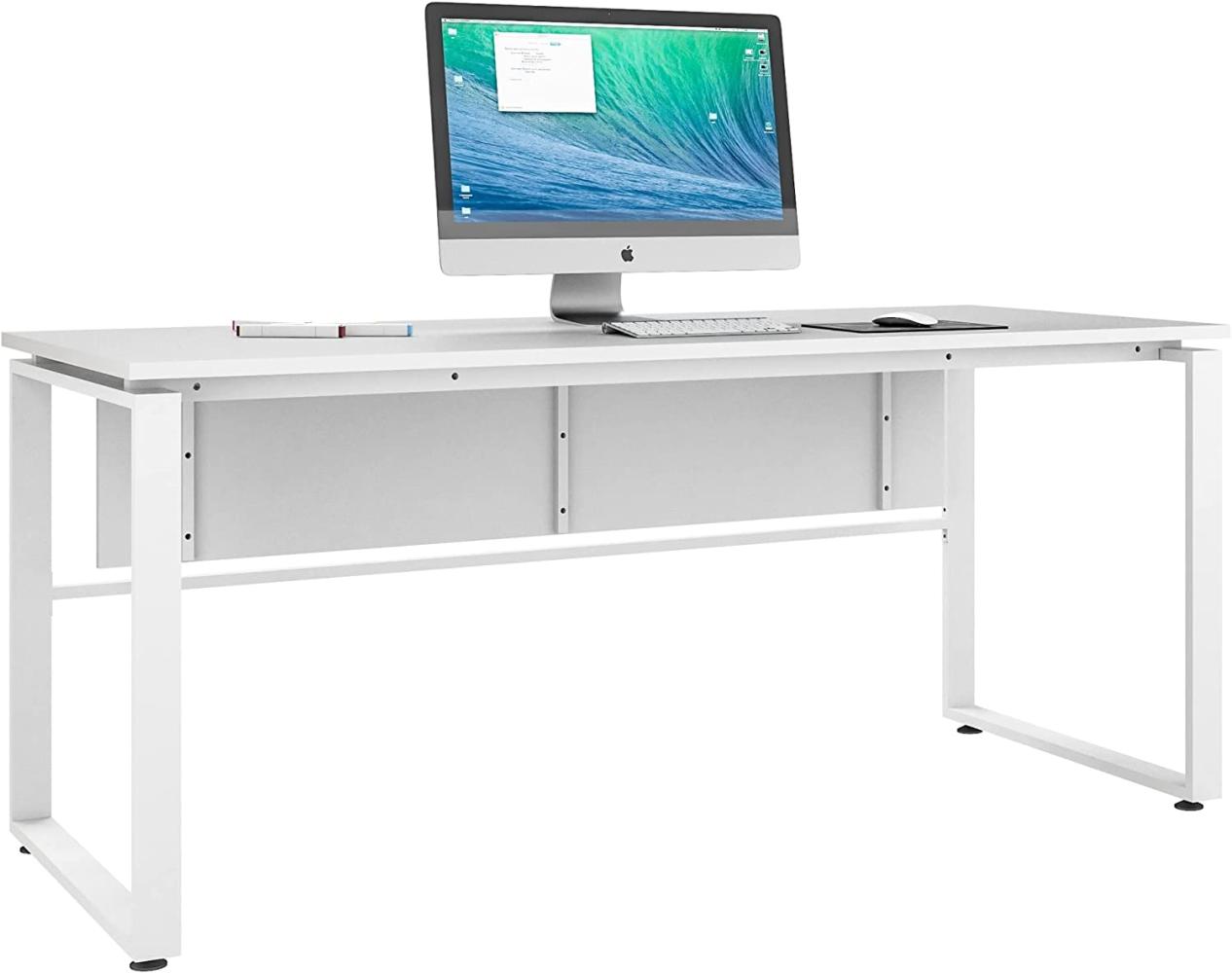 Schreibtisch >TRENDO< (BxHxT: 180x79x80 cm) in weiß matt - 180x79x80cm (BxHxT) Bild 1